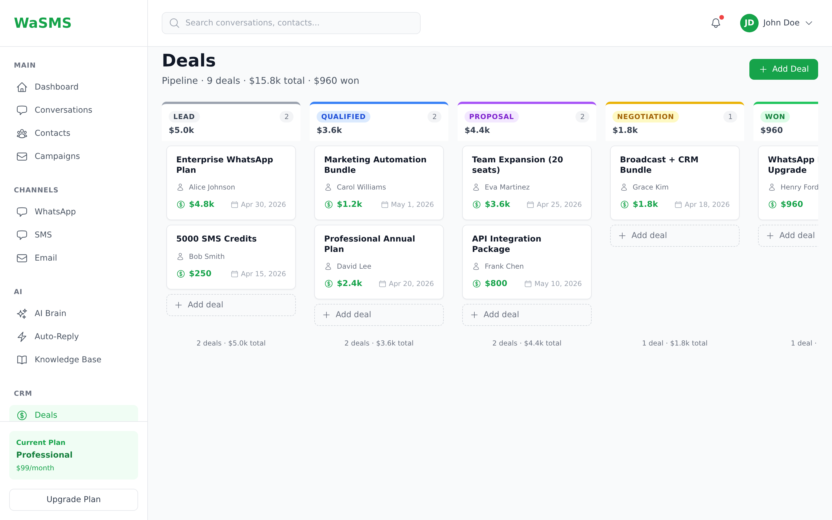 CRM Deal Pipeline